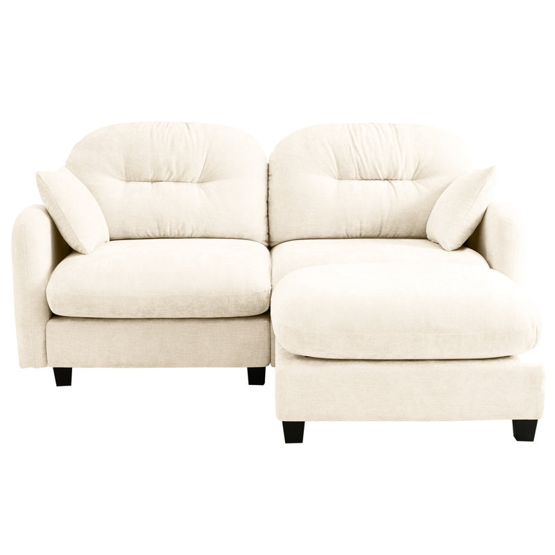 Canapé modulaire en chenille douce avec courbe ergonomique, mousse haute, épissage diversifié, beige pour les chambres à coucher et les espaces de vie Chenille modulaire en L en forme de nuage, conception de siège, plissé multiple