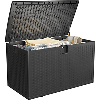 120 Gallon Outdoor Storage Box,Deck Box Resin for Package Delivery,Patio Storage Box for Furniture Cushions,Garden Tools,Pool Accessories,Outside Home