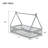 Tent-Shaped Floor Bed,Teepee Bed With Guardrails,Slats-854328845