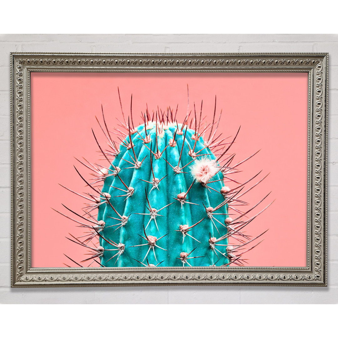 Teal Cactus - Einzelner Bilderrahmen Kunstdrucke