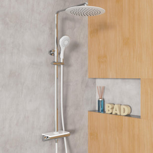 Thermostatic Shower Kit Shower Set Bathroom Shower Set Shower System  Bathroom Accessories G1/2 Thread Thermostatic Mixer Showering System With  Top Spray Hand Shower For Home 