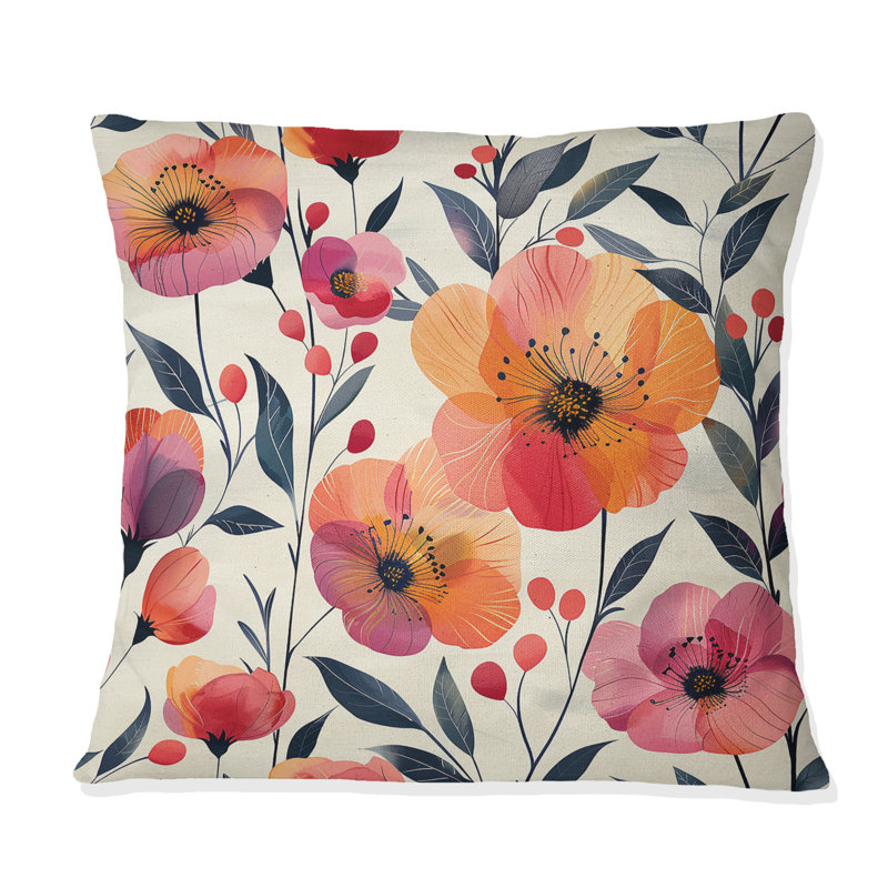 Coussin Orange Fusion, H 16 po x l 16 po