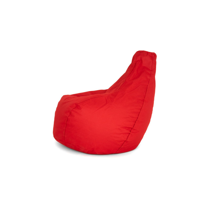 Fauteuil à billes rouge confortable, 31,5 po x 29,5 po x 11,8 po | 100% polyester imperméable avec housse zippée amovible | Rempli de billes de styromousse recyclées pour une détente ultime | Parfait pour le salon et les jeux