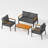 5-Person Outdoor Patio Conversation Set with Weather-Resistant Cushions-128673741