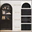 Bibliothèque 71 po de hauteur avec dessus arqué et armoire de rangement-1416488171