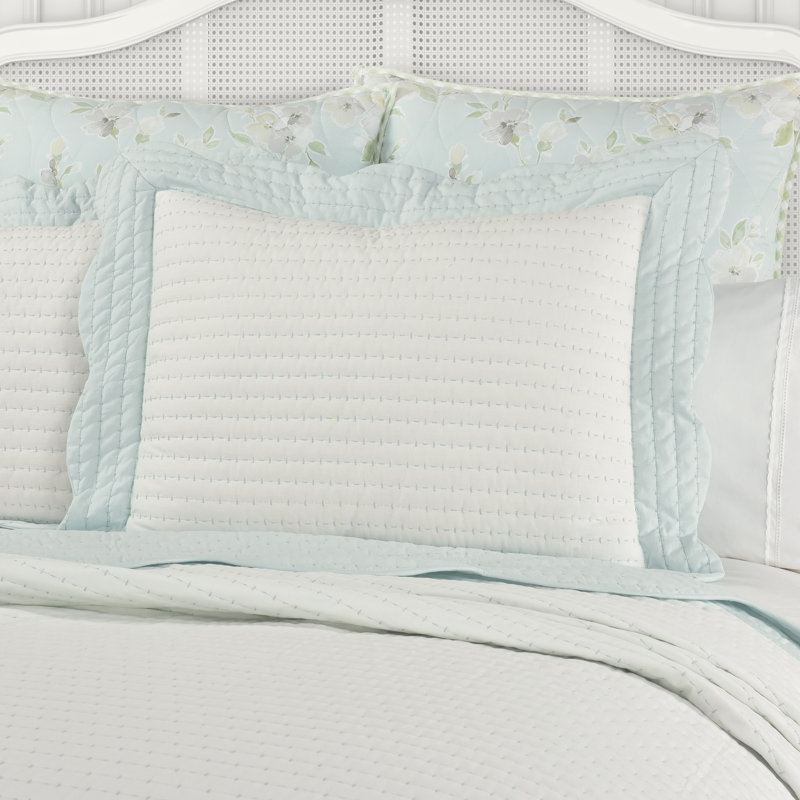Ashford White Quilted Cotton Standard Pillow Sham