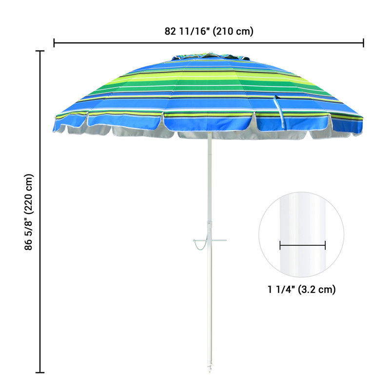 Parasol de plage Miraclle, H 86,6 po x l 82,7 po x P 82,7 po
