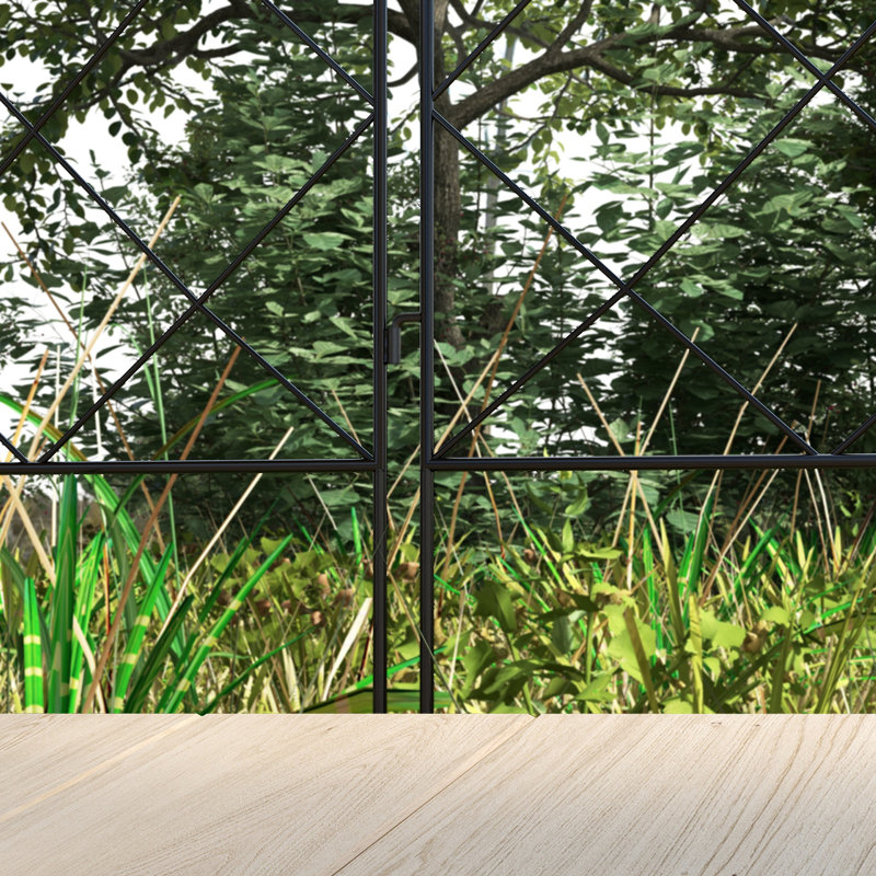 4 Panels Black Decorative Garden Fence with Swirl Top, 110cm Steel Wire Picket Fence Panels for Lawn Edging, Flower Bed, Stake-In Installation