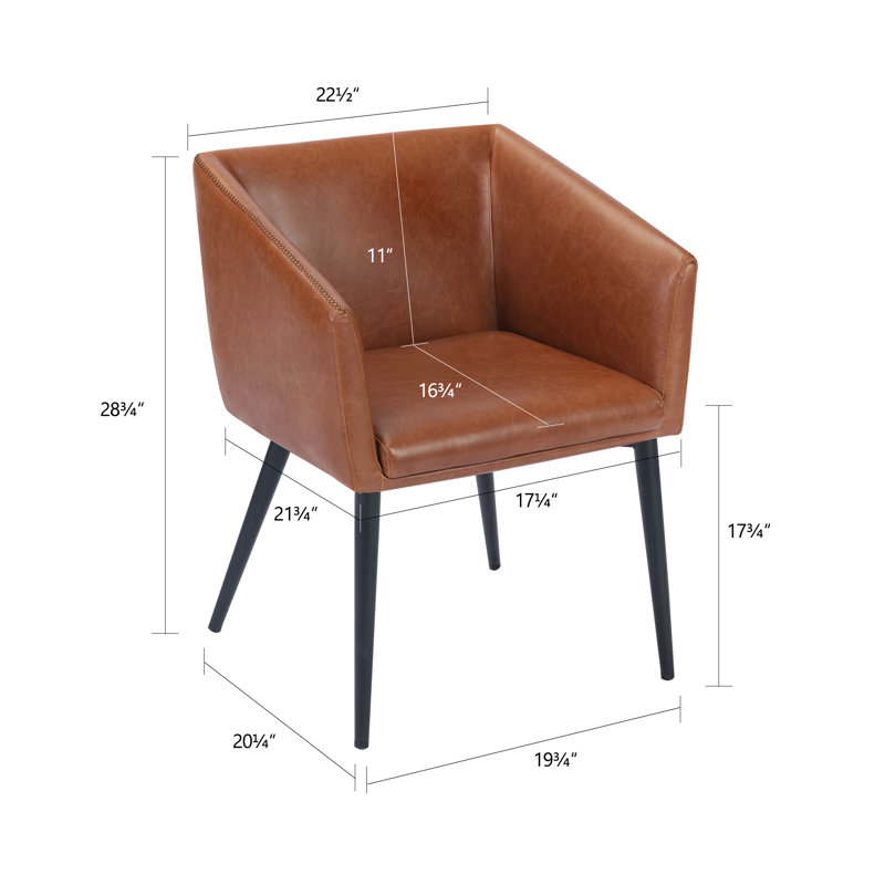 Fauteuil rembourré Strom, Marron