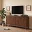 Meuble télé de style Mid-Century de 58 pouces avec portes cannelées géométriques