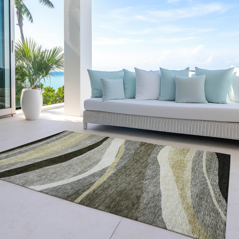 Tapis taupe intérieur / extérieur Athena , 9 pi x 12 pi