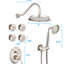 Robinet de douche en nickel brossé avec trous de pulvérisation en caoutchouc souple et robinet de dérivation à rotation à 360 degrés inclus-118768078