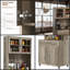 Buffet de cuisine gris avec portes vitrées