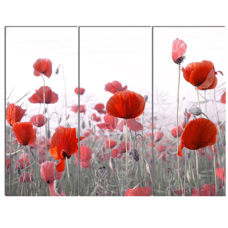 « incroyable red », jardin floral, reproduction de photo à multiples images sur toile tendue