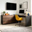 Table de meuble-lavabo extensible 97,6 po / bureau d'ordinateur réglable en L avec 6 tiroirs de rangement spacieux-128534185