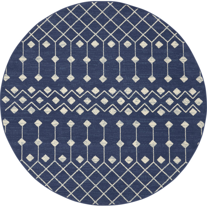 Brahn Argyle Indoor Rug, Round 8'