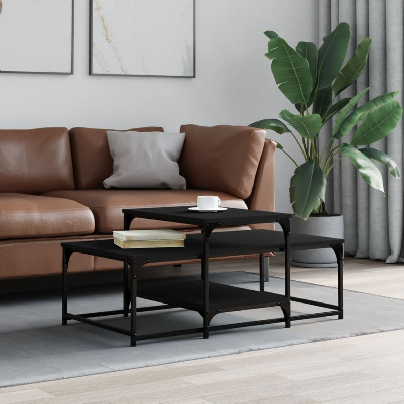 Austintown Frame Coffee Table with Storage, Black