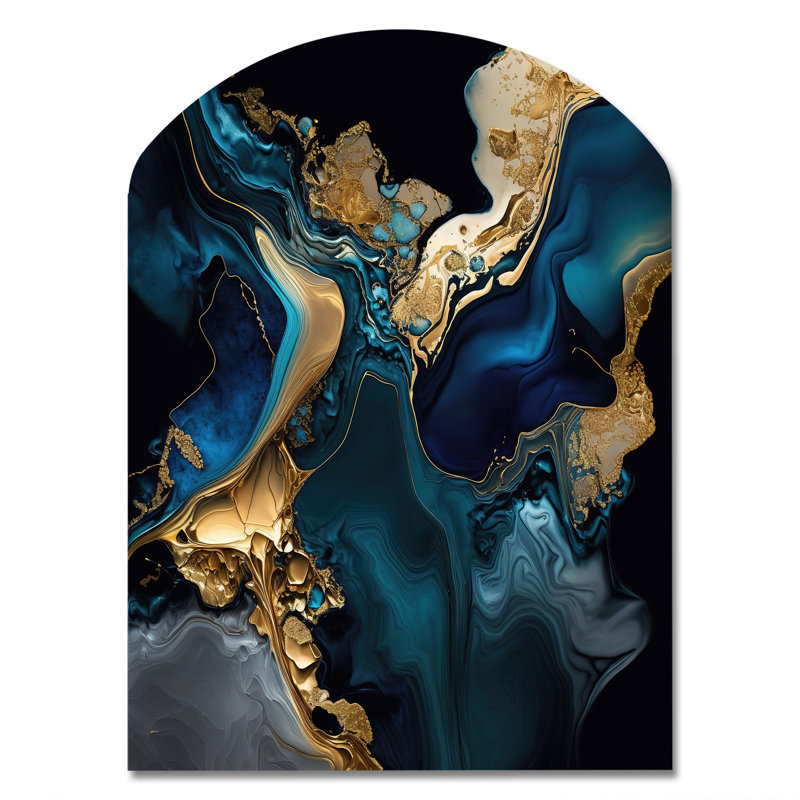 «Abstract Geode Marble Blue IV», art mural en forme de marbre abstrait en forme de sculpture murale