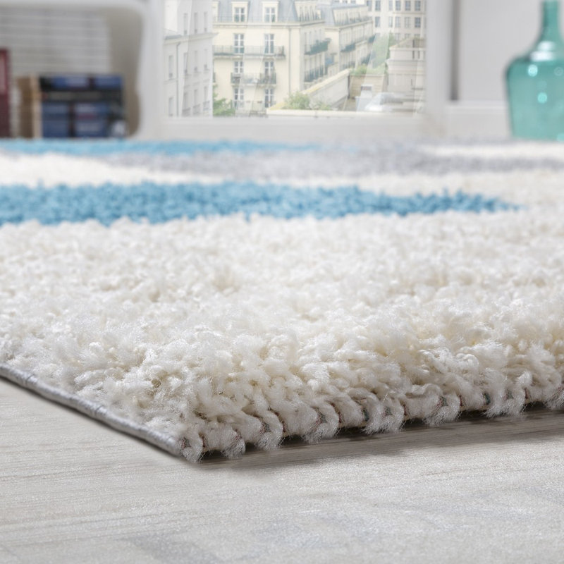 Sahag Chequered Shag Area Rug, Rectangular 240 x 320cm