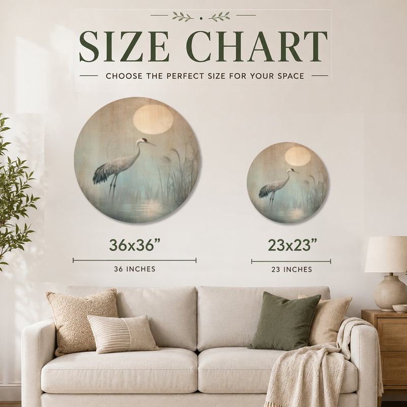 Helmsworth II - art mural rond en bois botanique, 23" Round, Rond