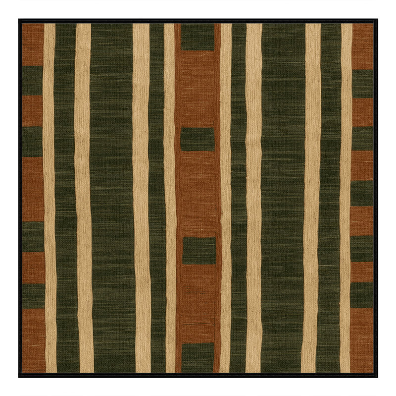 Machine Washable Botanical Brown Area Rug, Square 7'