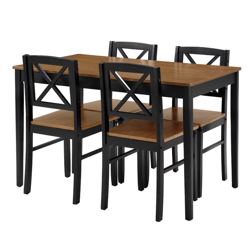 4 - Person Rectangular Solid Wood Top Dining Set