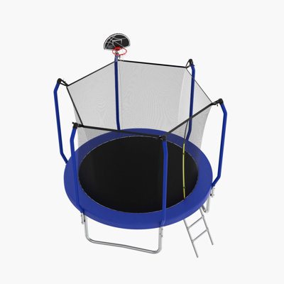 Trampoline de cour moderne de 8 pi avec enceinte sécuritaire Modern Luxury Furniture