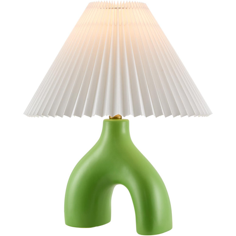 Celes Table Lamp, White, Grass Green