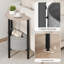 Ensemble de 2 petites tables d'appoint rondes avec panier de rangement, tables de bout d'appoint en demi-lune modernes et grandes tables de chevet pour le salon, la chambre à coucher et les petits espaces, gris
