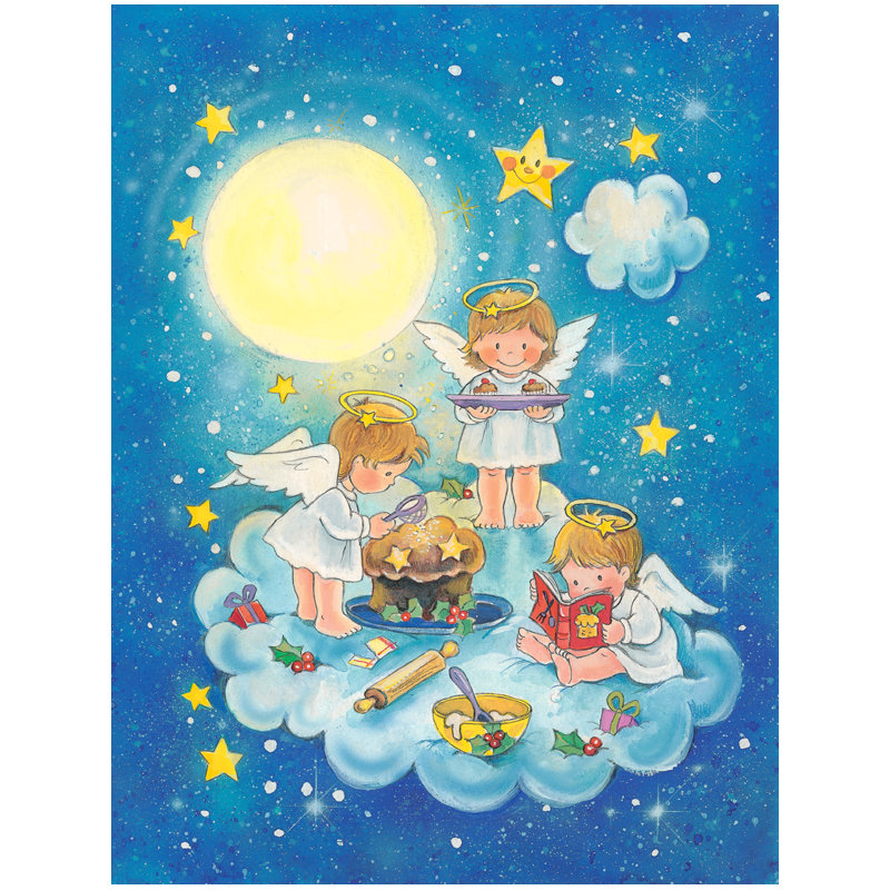 Drapeau de jardin à 2 côtés anges cuisson, H 28 po x l 40 po