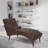 Chaise Lounge Arm Chair With Pillow And Solid Wood Legs, Upholstered In Dark Brown PU For Ultimate Comfort And Style