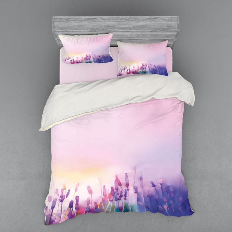 Farmhouse / Country Polyester Floral Duvet Cover, Queen Duvet Cover + 3 Additional Pieces