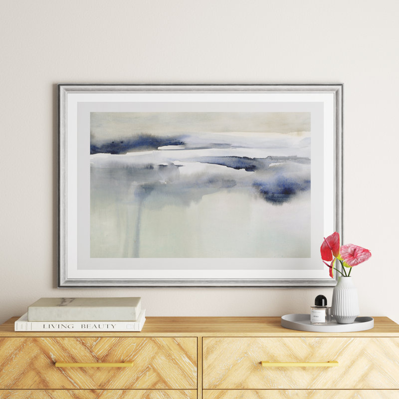 Passing Through I - Peinture, H 30,5 po x l 42,5 po x P 1,5 po, Encadrement argenté