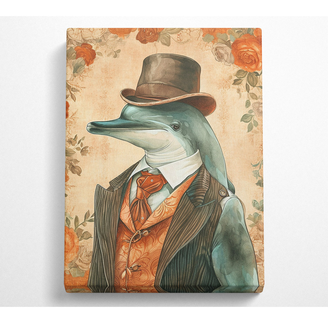 Dolphin Gentleman - Kunstdrucke auf Leinwand ohne Rahmen