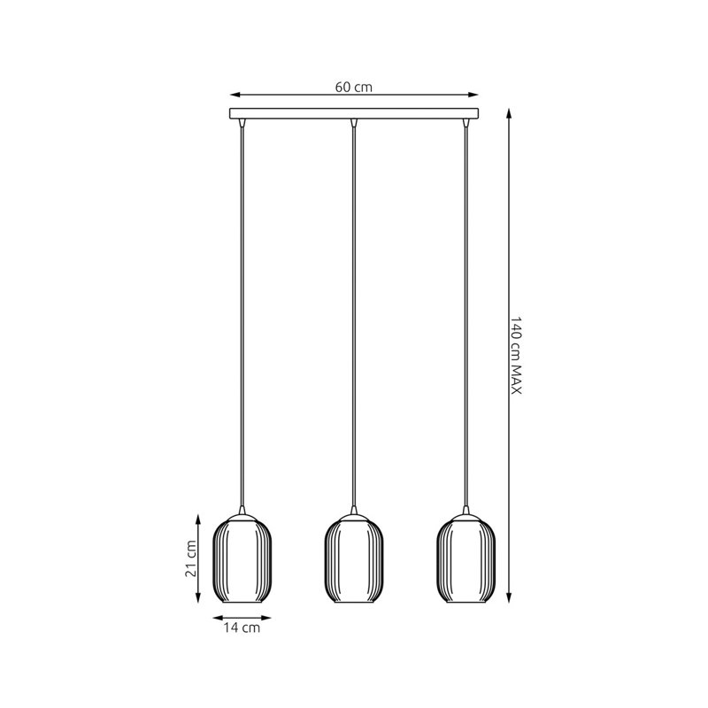 Sardin 3 - Light Matte Black Pendant, Matte Black/Opal