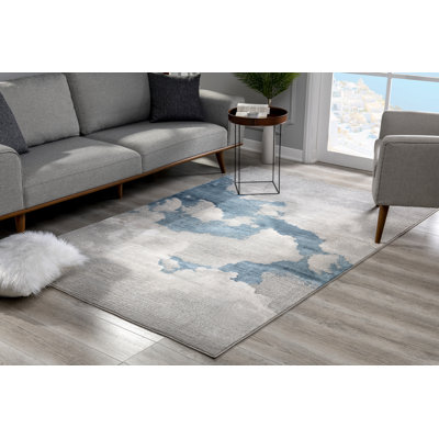 Tapis crème / bleu clair Kraus