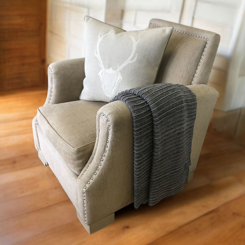 Square Pillow Cover & Insert, Pewter