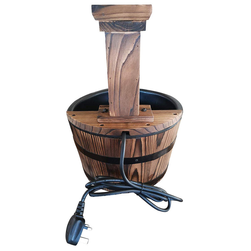 Barrister Outdoor Wood Weather Resistant Urn Fountain