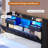 Queen Bed Frames With Storage Headboard And 2 Large Drawers, Gaming Bed With Rgb Lights And Charging Station, Leather Upholstered Platform Bed, Esports-Style Bed, No Box Spring Needed, Black-1694404463-1679926040