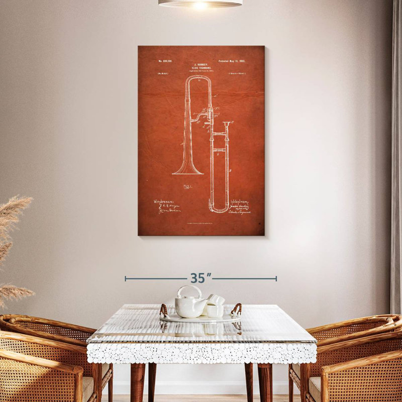 Slide Trombone Lachaka orange, H 45 po x l 30 po