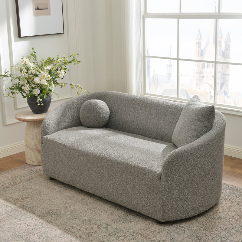 Deans 68" Boucle Upholstered Loveseat, Gray
