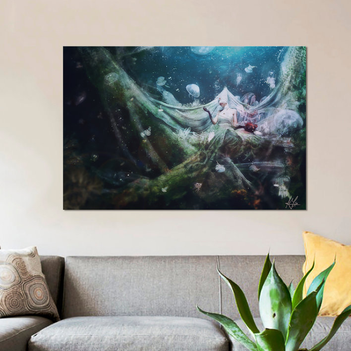 « s’effilochent », impression sur toile, H 12 po x l 18 po x P 1,5 po, Toile tendue, Pas de tapis
