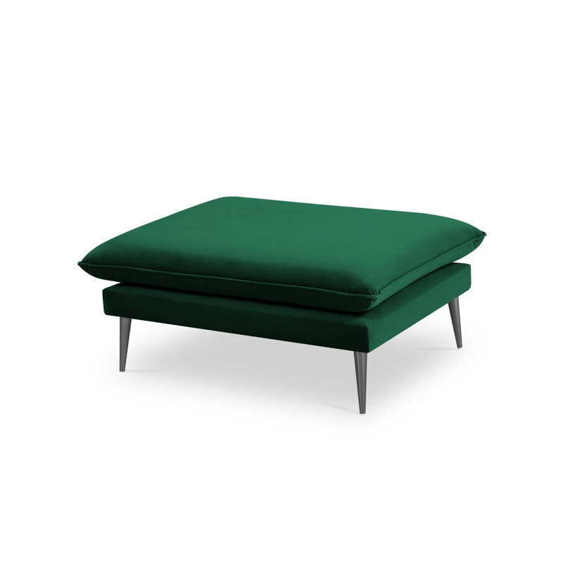 Adoraim 100cm Wide Rectangle Solid Colour Footstool Ottoman, Black, Green