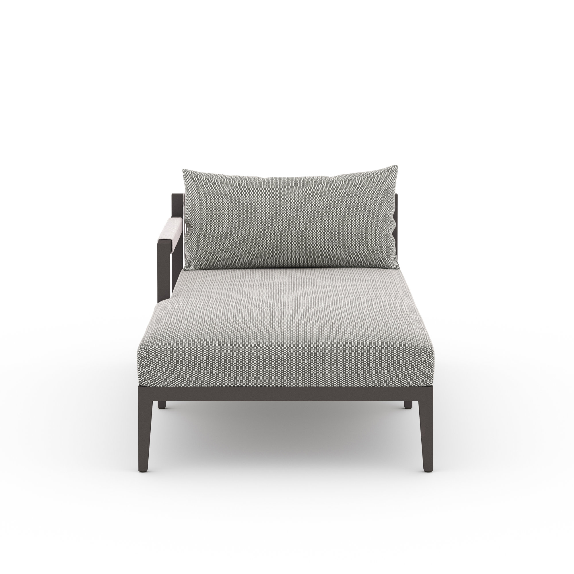 Kristine 33'' Outdoor Teak Chaise Lounge, Black/Gray, Ash