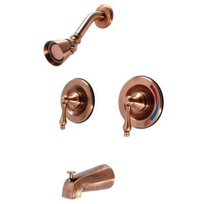 Robinet de baignoire et douche à double poignée à pression équilibrée Kingston Brass Vintage