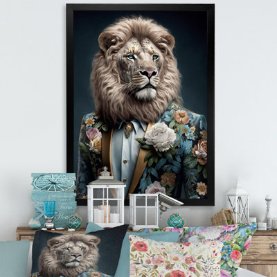 " Glamorous Fashion Lion With Flower Suit "