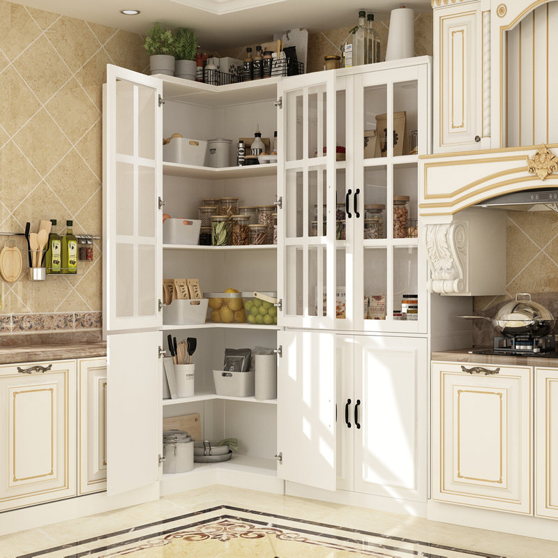 Armoire garde-manger d'angle en forme de L