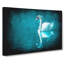 White Swan On A Blue Lake In Abstract - Wrapped Canvas Painting-55305311
