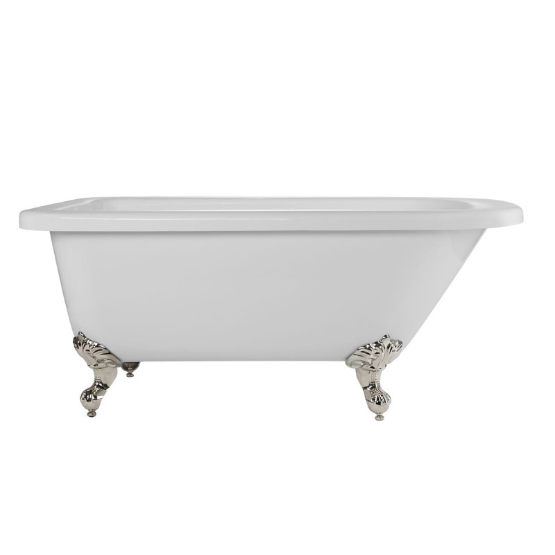 Savanna 59'' x 29'' Soaking Acrylic Bathtub, Brushed Nickel