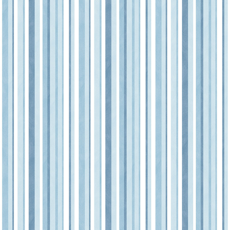 Just 4 Kids 2 Multi-color Stripe Design 33' L x 21" W Wallpaper Roll, Blue